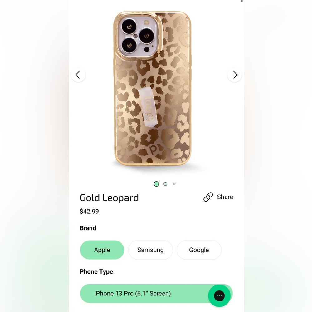 Gold Leopard Loopy Case